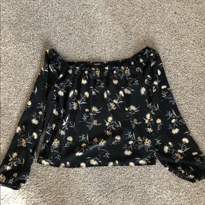 Off the shoulder long sleeve top